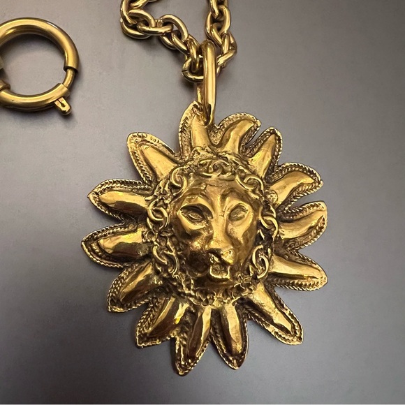 CHANEL Gold Plated Lion Pendant Necklace - Picture 6 of 11
